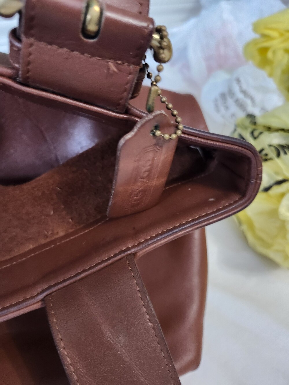 064-Coach Vintage # 4140 Elegant SoHo Waverly Lafayette Brown Leather Tote Bag - Picture 12 of 12